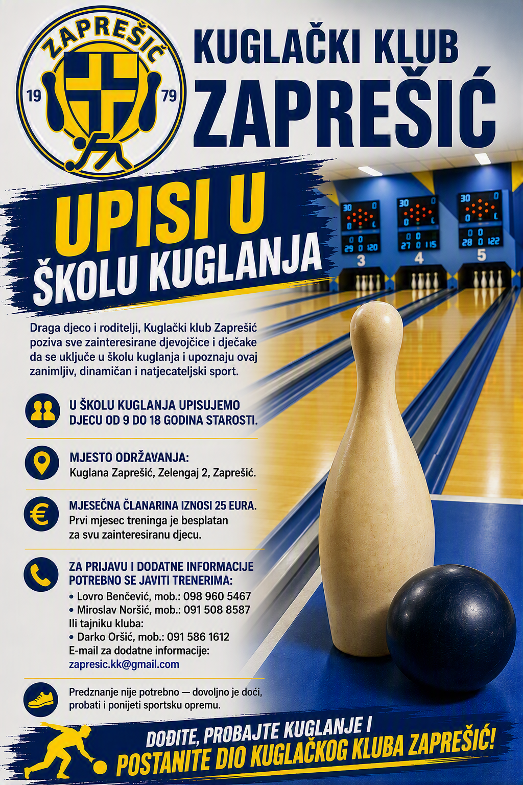 Upis u školu kuglanja